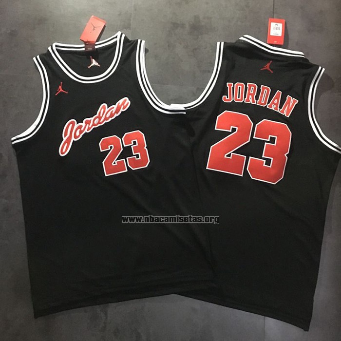 Camiseta Michael Jordan NO 23 Negro Rojo